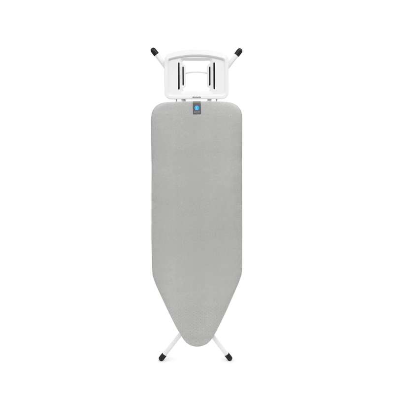 Brabantia Ironing Board C, 124x45cm - Metallised | 100% Fairtrade Cotton | Stable & Large Ironing Board | Foldable with Adjustable Height & Solid Steam Iron Rest | Fairtrade & C2C Certified