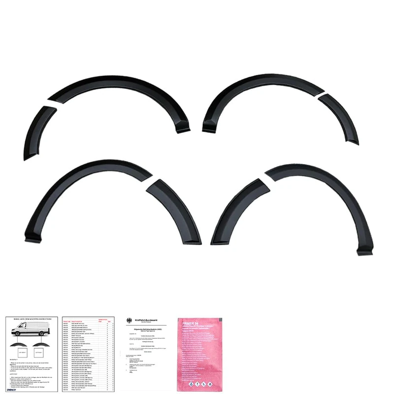 Oneway Set Wheel Arch Trims compatible with Dacia Lodgy 1st Gen. 2012-2020 - Matt black - Image 1