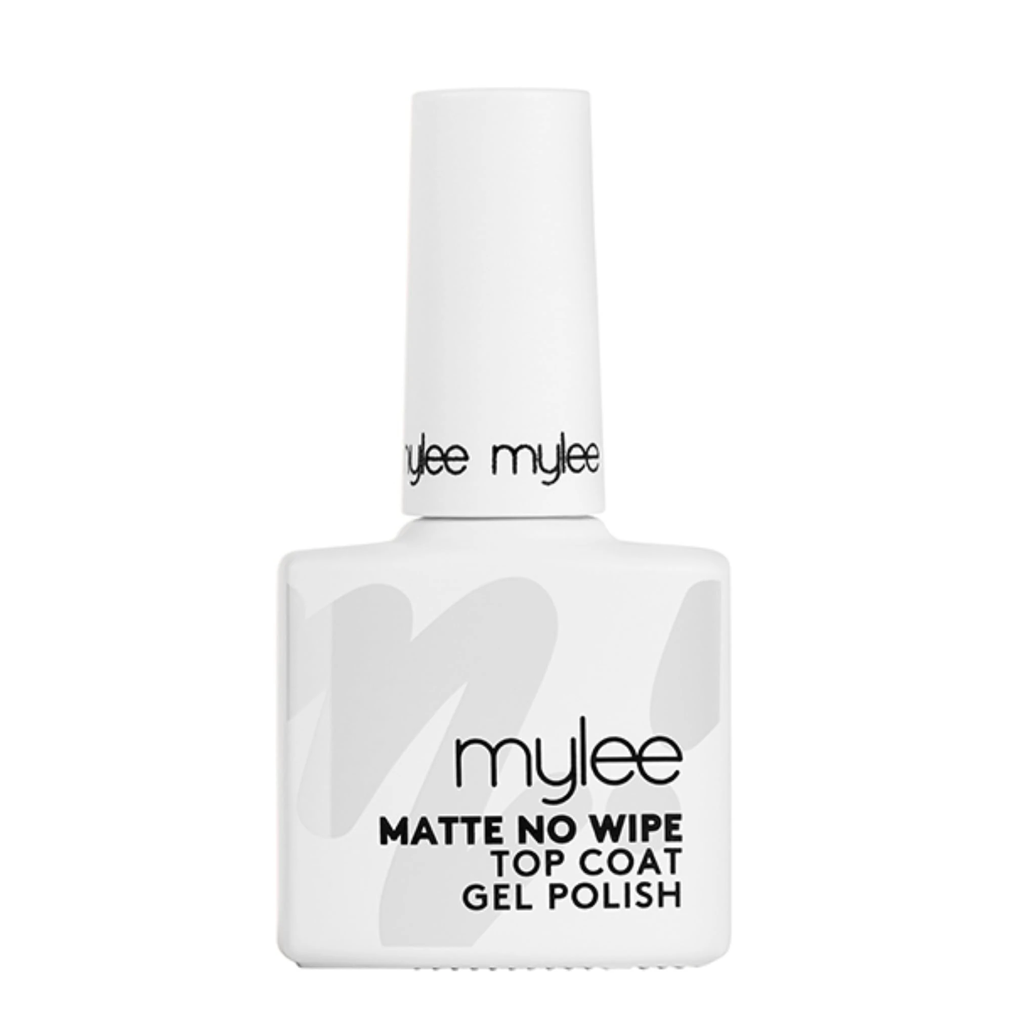 Mylee Gel Nail Polish Top Coat - UV/LED Soak-Off Nail Art Manicure Pedicure for Professional & Home Use, Long Lasting & Easy to Apply, Vegan & Cruelty Free (Matte No-Wipe Top Coat, 10ml)