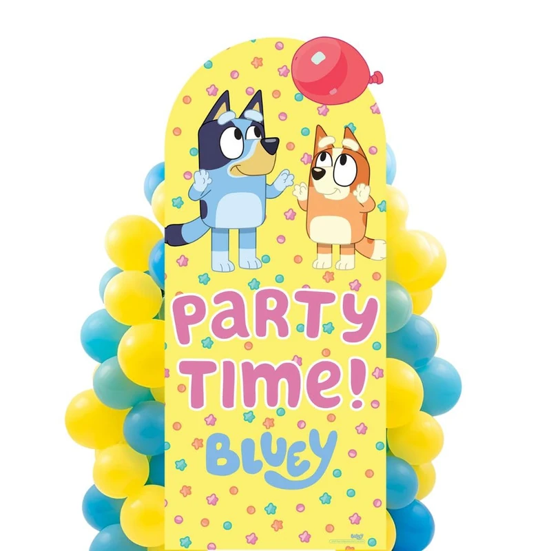 Star Cutouts SC4573 Bluey & Bingo Balloon Party Backdrop Cardboard Cutout 185cm – Bluey Birthday Party Decoration & Photo Background