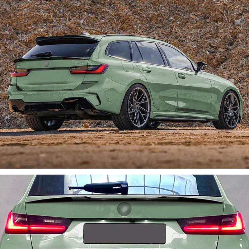 AutoStyle Lower mid rear spoiler compatible with BMW 3-Series G21 Touring 2019- (ABS Glossy Black)