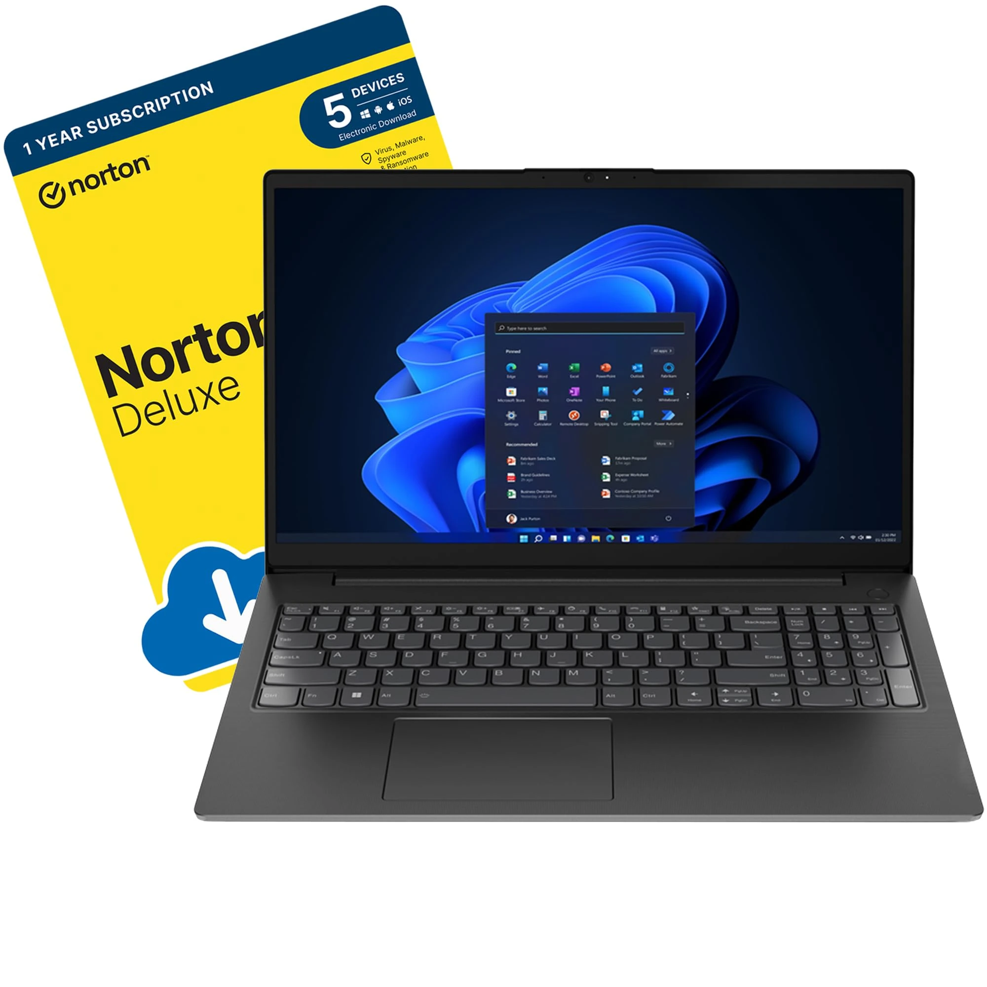 MESH Computers V15 Gen 4 15.6-inch Laptop (AMD Ryzen 5 7430U, 16 GB RAM, 256 GB SSD, Windows 11 Pro) includes Free Norton 360 Deluxe Antivirus Software
