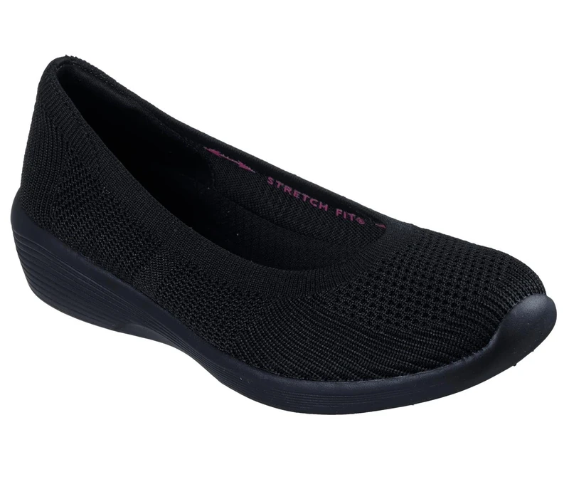Skechers Women's Arya Fancy You Slip-On Sneakers, Black Knit, 5 UK