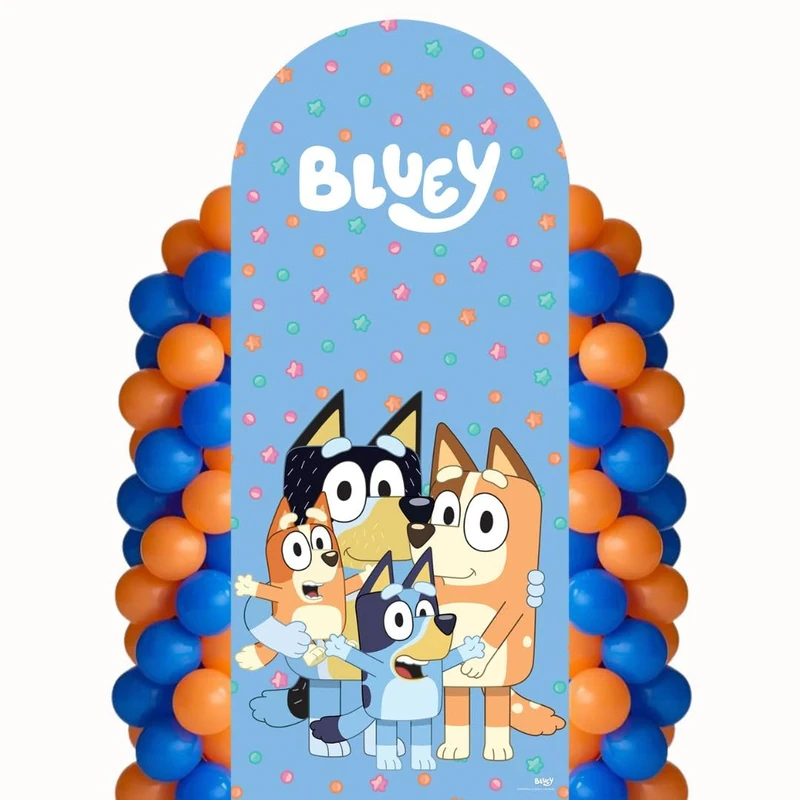 Star Cutouts SC4574 Bluey Heeler Family Backdrop Cardboard Cutout 185cm – Large Bluey Birthday Party Decoration, Photo Backdrop & Kids Event Display