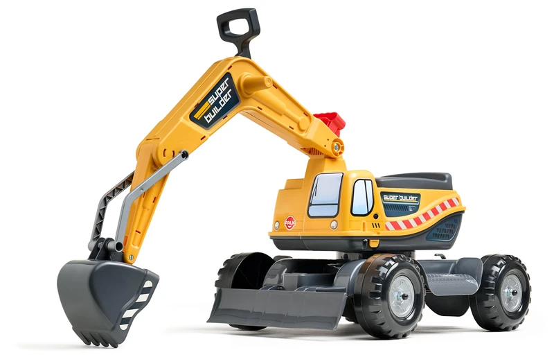 FALK - Excavator - Yellow - From 3 years old - Excavator and articulated bucket - Rotating cab - Made in France - 150