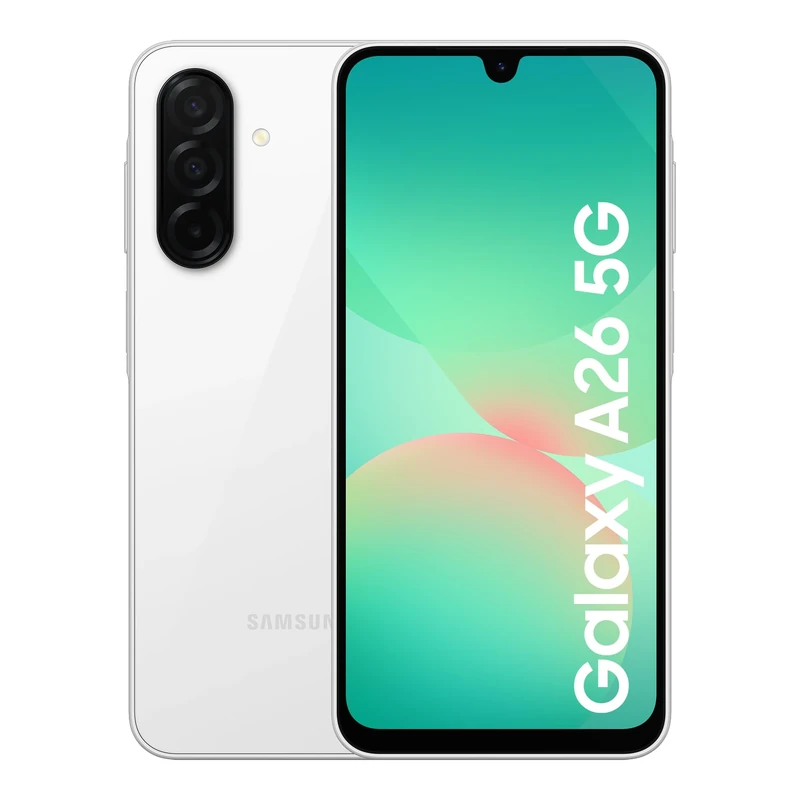 Samsung Galaxy A26 5G Smartphone, Awesome Intelligence, 8GB Memory, 256GB Storage, 50MP Camera, White, 3 Year Samsung Extended Warranty (UK Version)