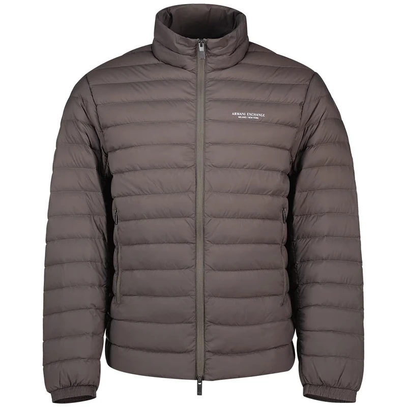 Armani Exchange Men's Essential, Light Padding Milano-New York Side Logo Jacket, Dark Gull Grey, L, Dark Gull Gray, L