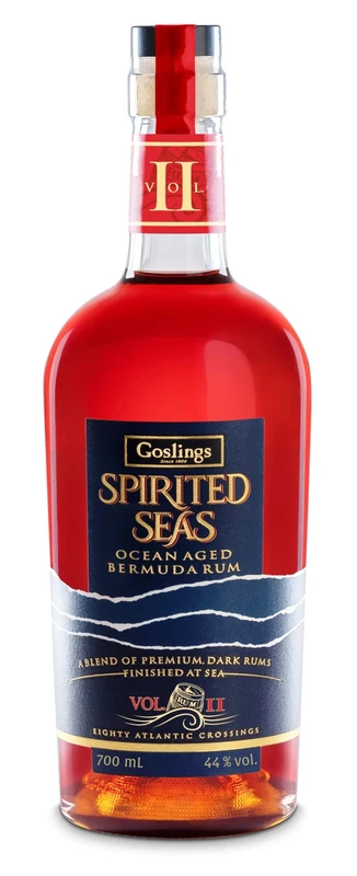 Goslings Spirited Seas - 70cl - 44% ABV - A Unique Rum from Goslings, Aged in ex-bourbon barrel on the Atlantic Ocean. Premium Rum from Bermuda