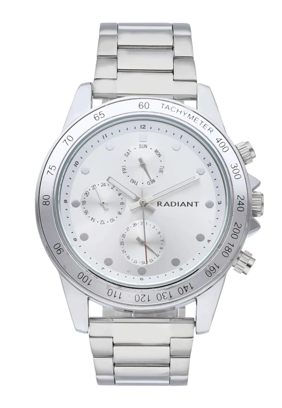 Radiant - Canarias Collection - Analogue. Bracelet for men. Bracelet with Silver Dial and Silver Strap. Size 45 mm. 5ATM.