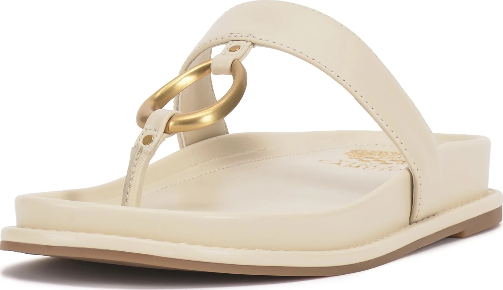 Vince Camuto Women's Genri Slide Sandal, Panna Cream Leather, 2.5 UK