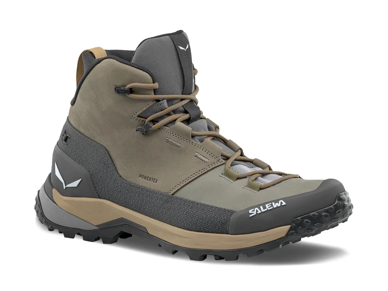 Salewa PUEZ LEATHER MID PTX M, 9,5, Bungee Cord/Onyx - Image 1