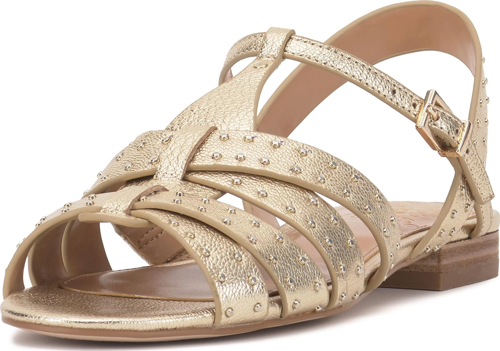 Vince Camuto Women's Chaya Flat Sandal, Egyptian Gold Leather, 9 UK