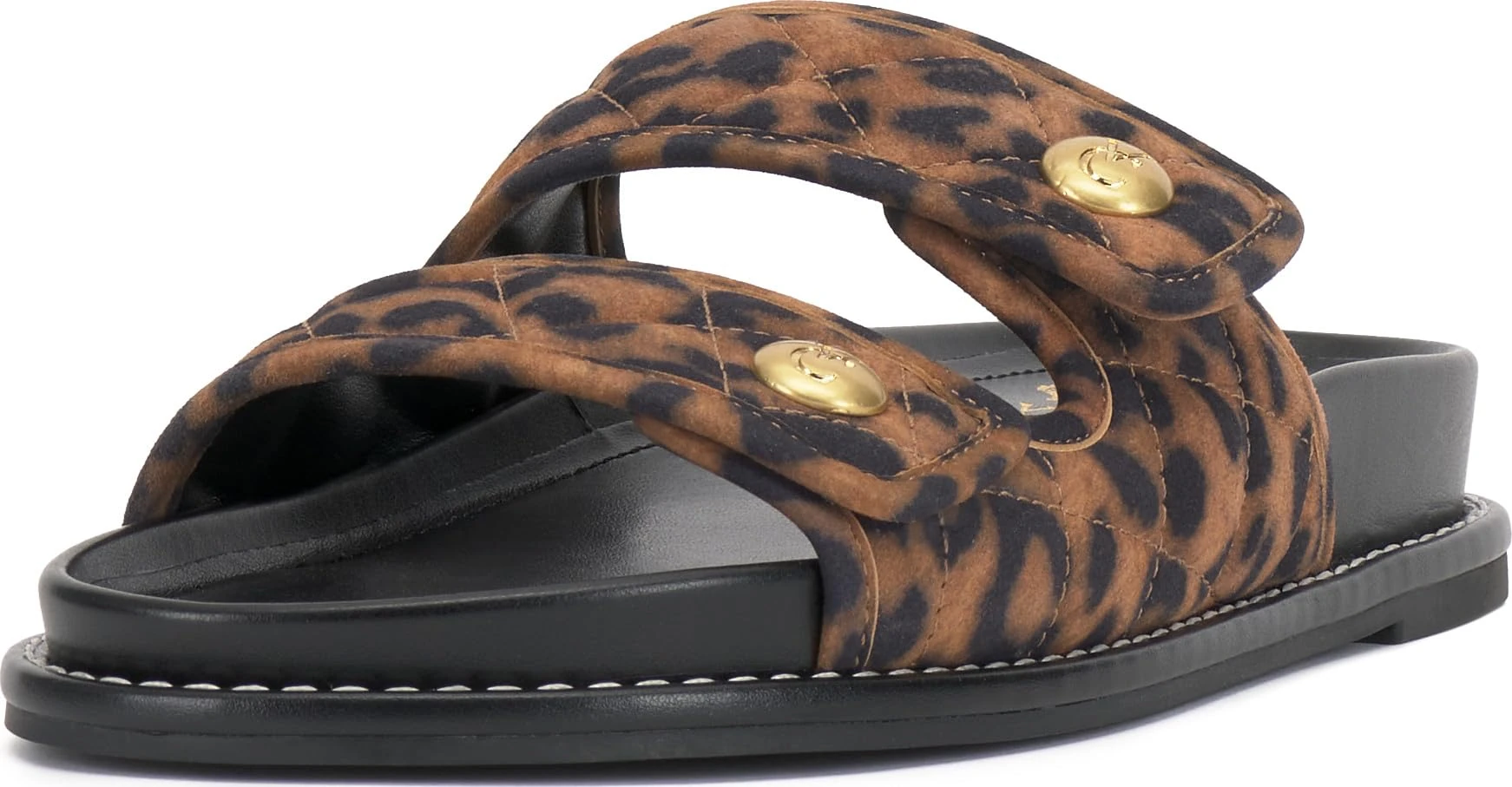 Vince Camuto Women's Graysin Slide Sandal, Camel Leopard Suede, 6.5 UK