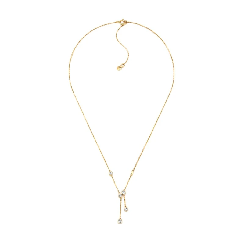 Michael Kors Brilliance Women's Gold-Tone Sterling Silver Necklace, MKC1769710