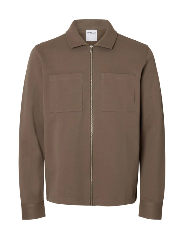 SELECTED HOMME Slhjackie Sweat Zip Jacket Noos, Morel., XXL