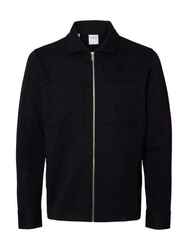 SELECTED HOMME Slhjackie Sweat Zip Jacket Noos, black, L