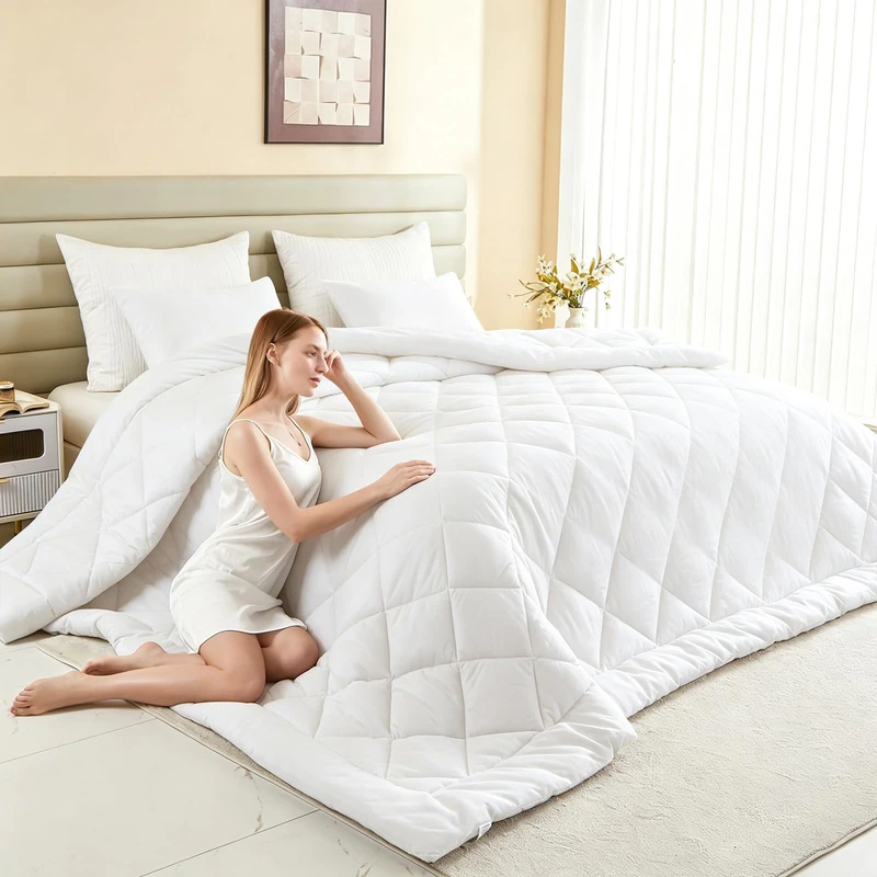 128x120 Oversized King Comforter, Extra Large King Size Comforter Oversized, All Season Soft Lightweight Quilt Down Alternative Duvet Insert with 8 Corner Tabs(128x120, White)