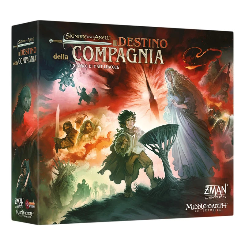 Asmodee The Lord of the Rings: The Fate of the Company. Cooperative Board Game with the Pandemic System. Strategic Board Game for 1/5 Players. Italian Version