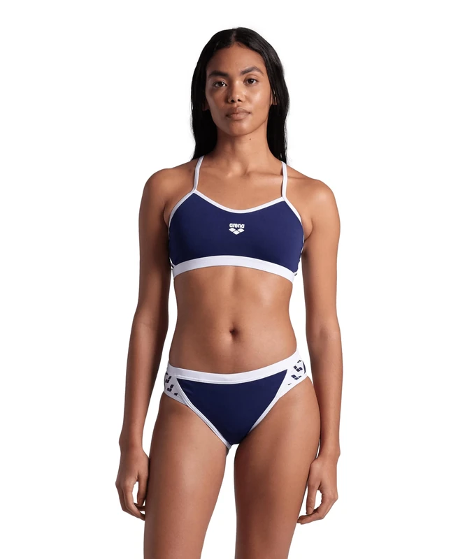 ARENA Icons Women's Chlorine-Resistant and Quick-Drying Bikini, Colour: Blue, Size: 10