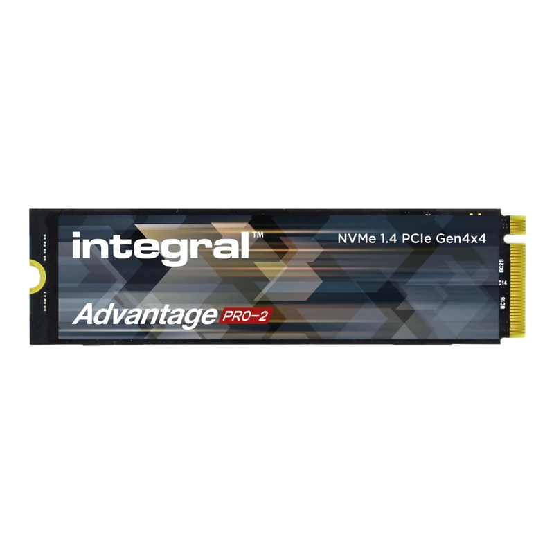 Integral 4TB Advantage Pro-2 M.2 2280 PCIe Gen4 X4 NVMe 1.4 SSD Up to 7200MB/s read & 6200MB/s write Run Cooler Technology - No Heatsink Improved Reliability For Gaming Editing Rendering & more