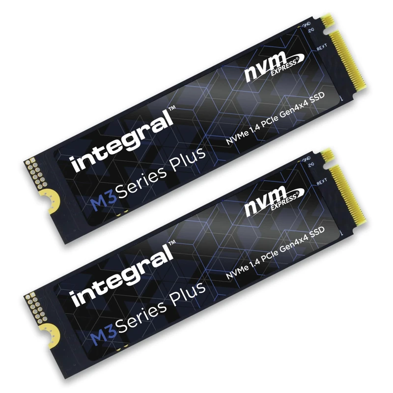 Integral 1TB M3+ SSD 2-Pack NVME M.2 2280 PCIe Gen4x4 R-5000MB/s W-4500MB/s M2 Solid State Drive