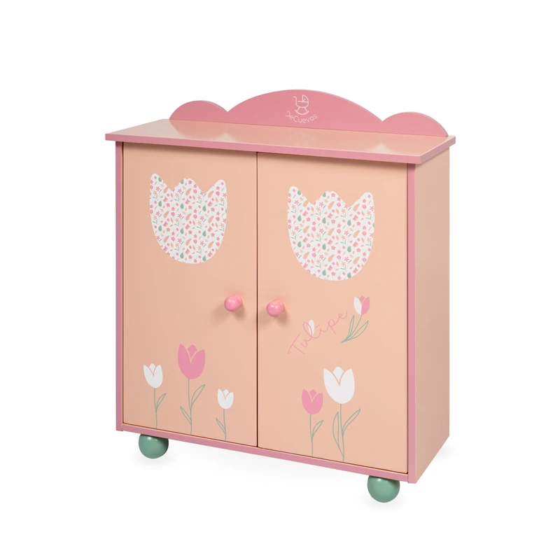 DE CUEVAS TOYS Wardrobe Pink 55274 - Wooden Doll Furniture