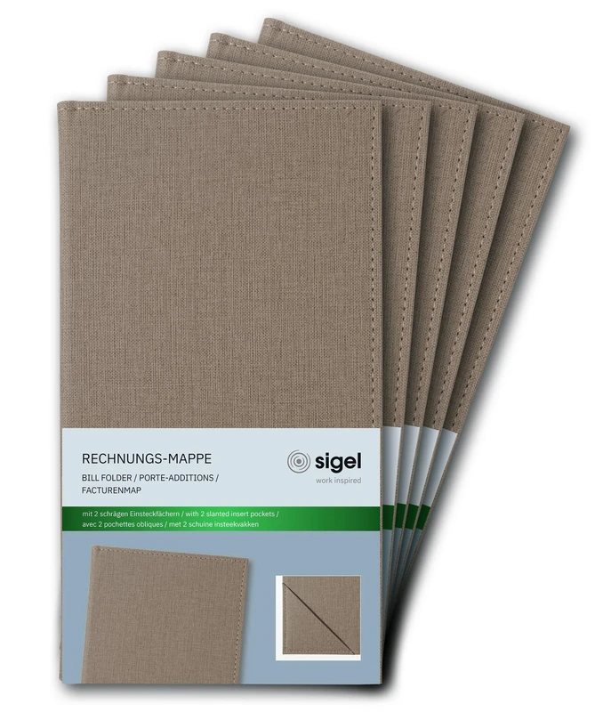 SIGEL RM102 Bill Folder - 1 Piece - Beige - Pack of 5