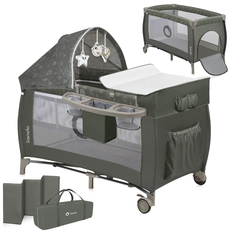 Lionelo Sven Plus 2in1 Travel Cot with Changing Table - Image 1
