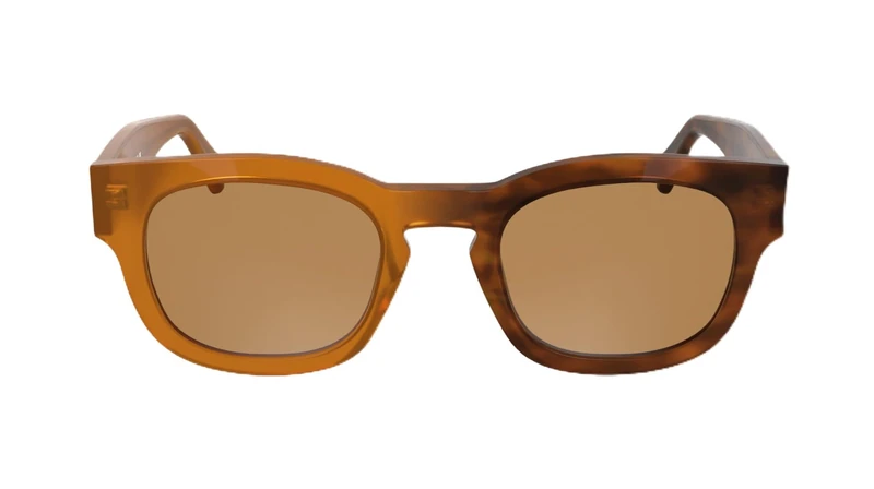 CALVIN KLEIN JEANS Unisex Adult Sunglasses CKJ25601S - Brown To Havana with Solid Orange Lens