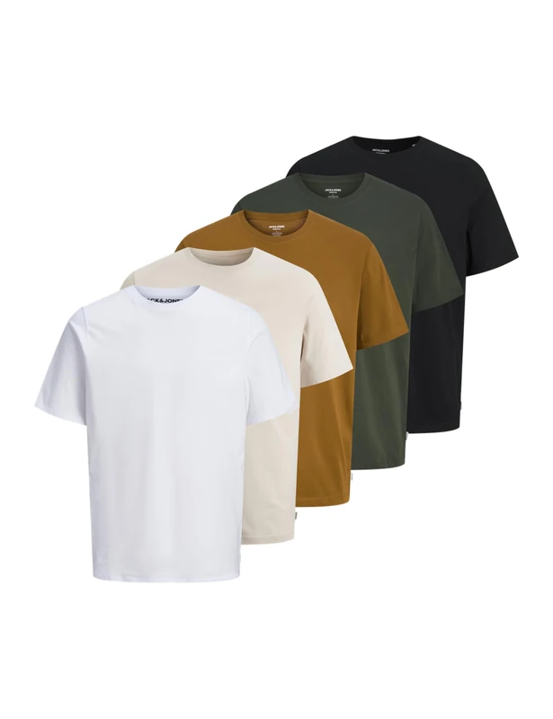JACK & JONES Jjeorganic Basic Tee SS O-Neck 7Pk MP, White, L - Image 1