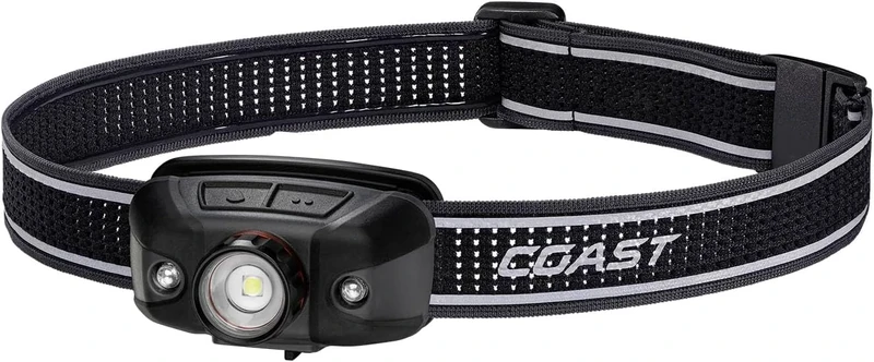 Coast FLX40R Rechargeable LED Headlamp, 800 Lumens, 4 Brightness Levels, USB-C Charging, Black