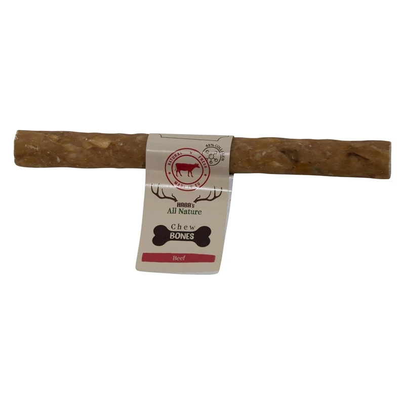 HABA's, Beef Skin Chew Rolls for Dogs, Healthy and Tasty Treats, 60 Pieces, 46 g, Size S, Natural Colour, Hab Chewbones - Image 1