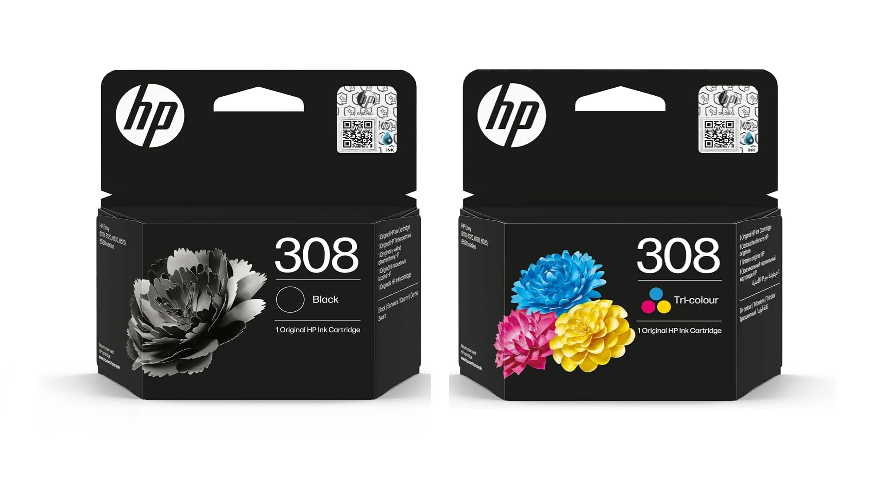 HP 308 Black & Colour Original Ink Cartridges