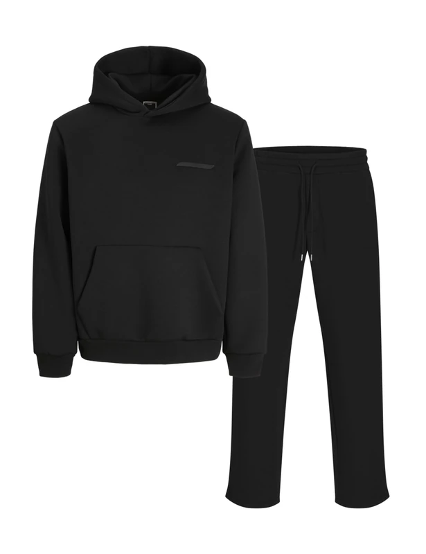JACK & JONES Jcofusion Scuba Sweat Hood Set, black, S - Image 1