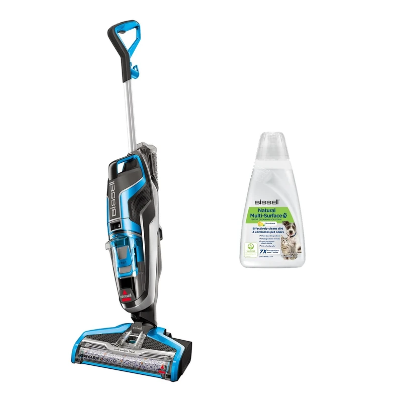 Bundle of BISSELL CrossWave, 3-in-1 Multi-Surface Floor Cleaner + BISSELL Natural Multi Surface Floor Cleaning Solution 1L, for CrossWave, SpinWave and HydroWave, Plant Based Cleaning Ingredients