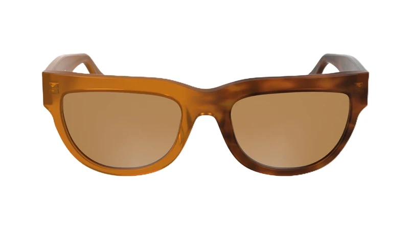 CALVIN KLEIN JEANS Women's Sunglasses CKJ25600S - Brown To Havana with Solid Orange Lens