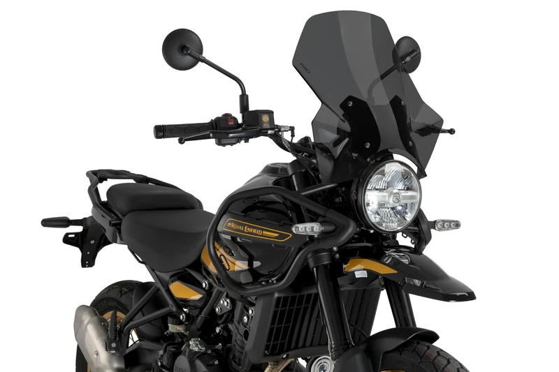 Puig 22113F Adjustable Windshield – Aerodynamic Protection and Innovative Design for Royal Enfield Himalayan 450 2024-2025, Dark smoked