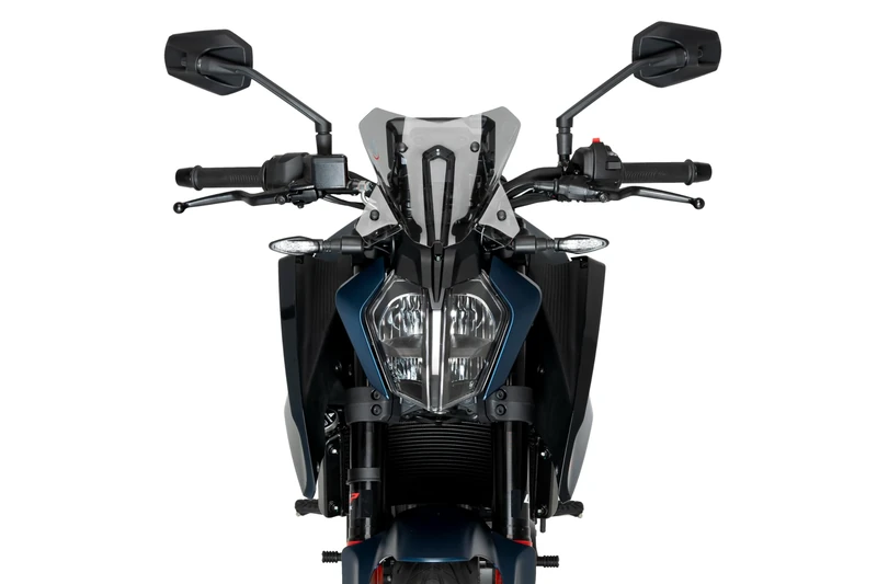 Puig 21997H New Generation Sport Windshield – Sporty Design and Aerodynamic Protection for KTM 125 DUKE and KTM 390 DUKE 2024-2025, Smoked