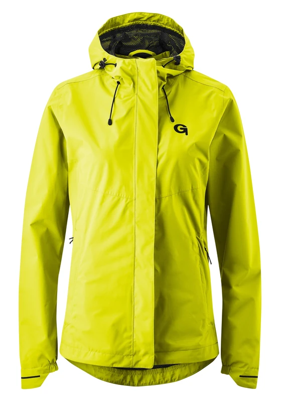 Gonso Save Jacket Essential W, Women's cycling jacket, Waterproof rain jacket, Waterproof up to 10,000 mm & windproof, 2-ply laminate & taped seams, Wide fit, PFC-free