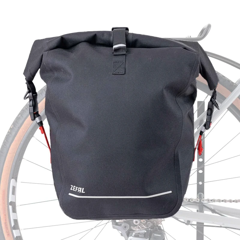 ZEFAL Z Traveler S30 – Waterproof Bicycle Carrier Bag – Pannier Bag – Large Volume – Bike Accessories, 30 litres, Black