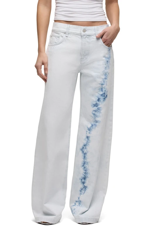 HUDSON Women's Rylee Low Rise Loose Pant Jeans, Bleached Cloud, 30