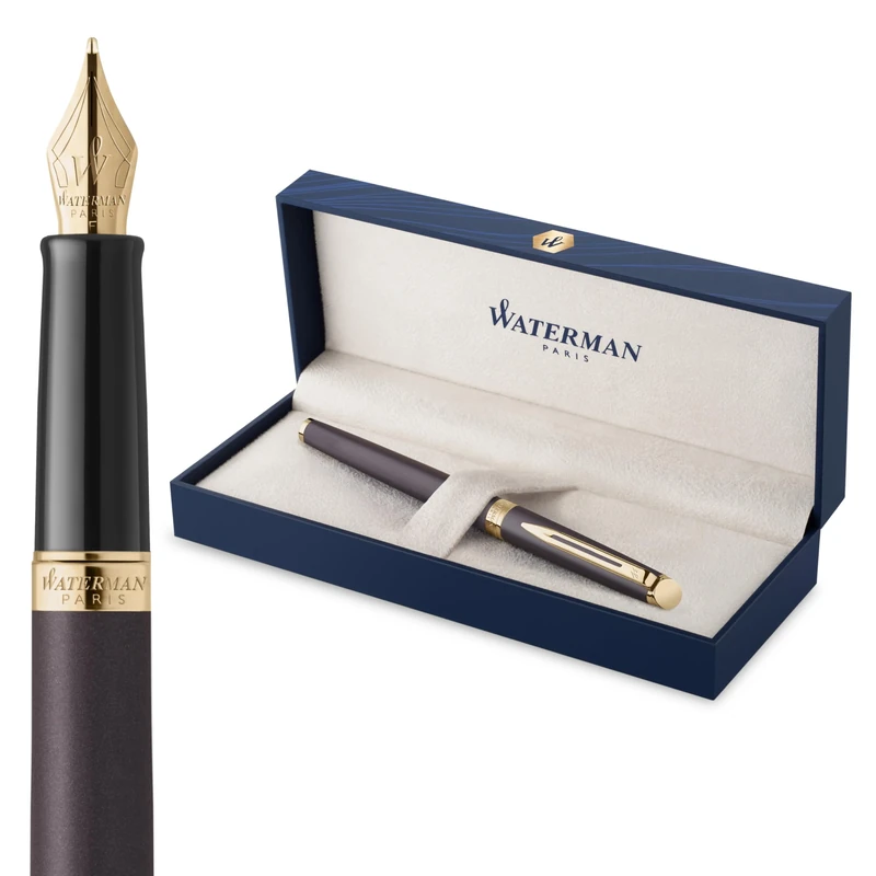 Waterman Hémisphère Fountain Pen | Lava Black (The Understated Edit Collection) | Fine Nib with Blue Ink | Gift Box