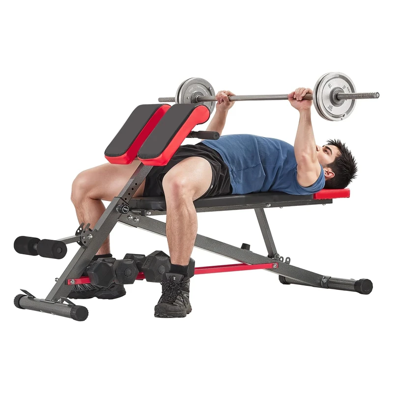 VEVOR Multi-Functional Weight Bench for Full Body Workout, Roman Chair Hyperextension Bench, 660 lbs Adjustable Extension Equipment for Back Arm Core Ab Workout, Sit Up Exercise Machine for Home Gym