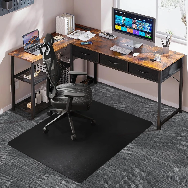 Black Chair Mat for Carpet Floor, 36X48 New Carpet Protector