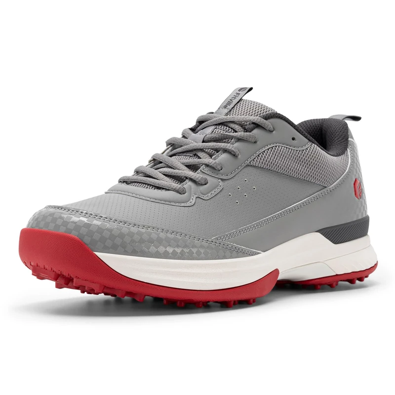 FitVille Men's Golf Shoes Extra Wide Fit Spiked Golf Shoes Comfortable Non Slip Outdoor Casual Sneakers Trainers Dark Grey