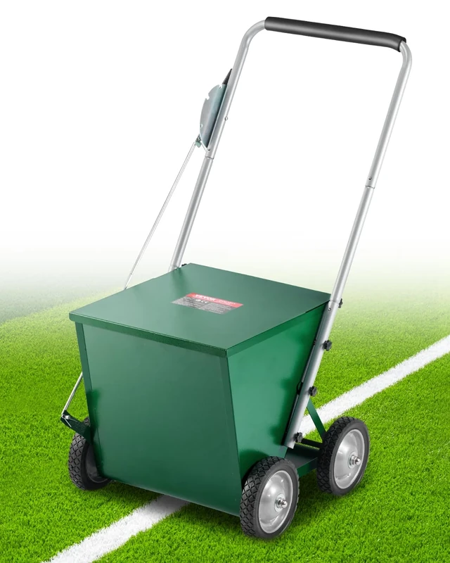 VEVOR Dry Line Marker, 4-Wheel, 2 or 4 in Lines, Field Dry Line Chalker, Adjustable Line Marker, with Rubber Adjustment Handle, 65 lbs Large Powder Capacity, for Baseball and Softball Infield, Green
