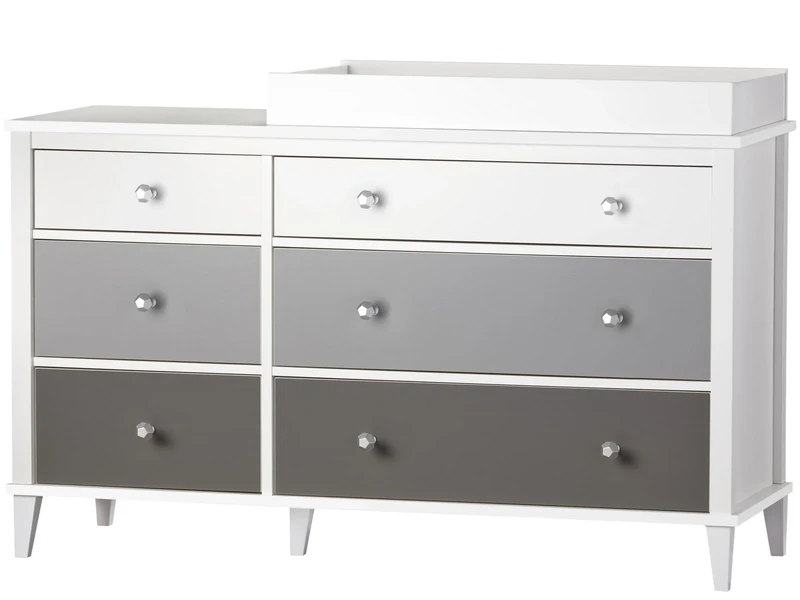 Dorel Home Furnishings Poppy 6 DRW Dresser with Changer White/Grey
