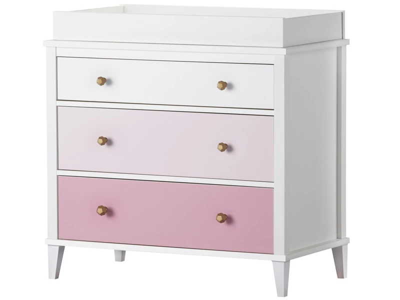 Dorel Home Monarch Hill Poppy 3-Drawer Pink Changing Table