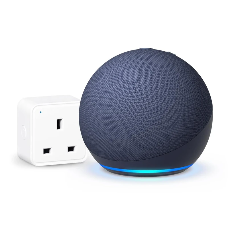 Echo Dot (5th generation) | Deep Sea Blue + WiZ Smart Plug, Works with Alexa - Smart Home Starter Kit, with Alexa+ Early Access