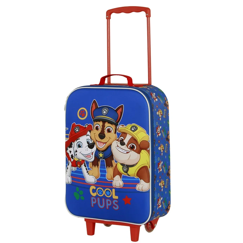 Karactermania Paw Patrol Cool-Soft 3D Trolley Suitcase, Blue, 17 x 33 x 52 cm, Capacity 26 L